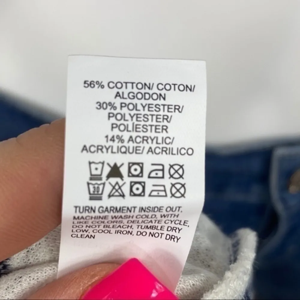 Lucky Brand Blue White Striped Textured Tweed Tank Top Small Coastal Boho - Image 6