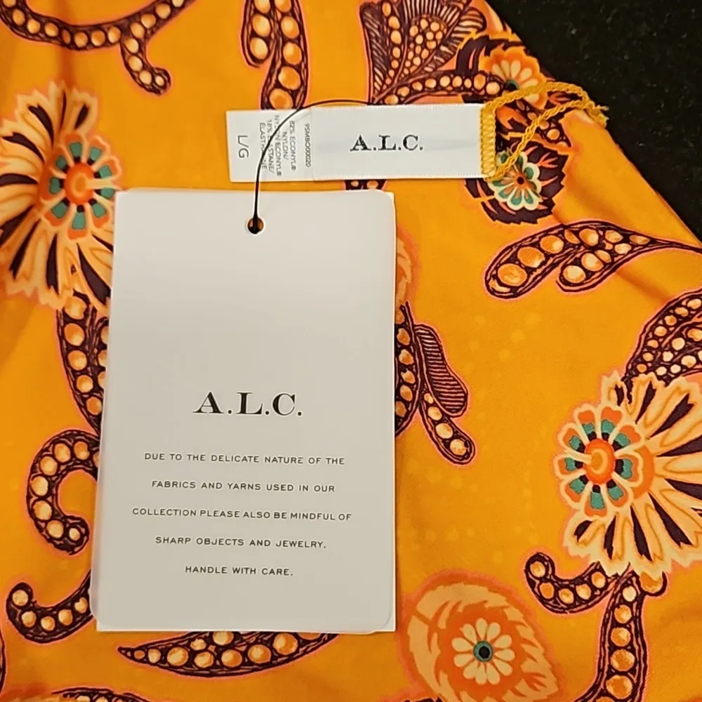 💕A.L.C.💕 Margot Bikini Bottom ~ Orange Abstract Paisey Multi-Color Large L NWT - Image 8