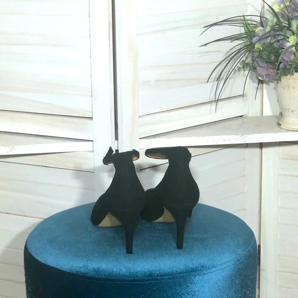 Halogen Black Suede Leather Mary Jane Pumps Size 8M - Image 3