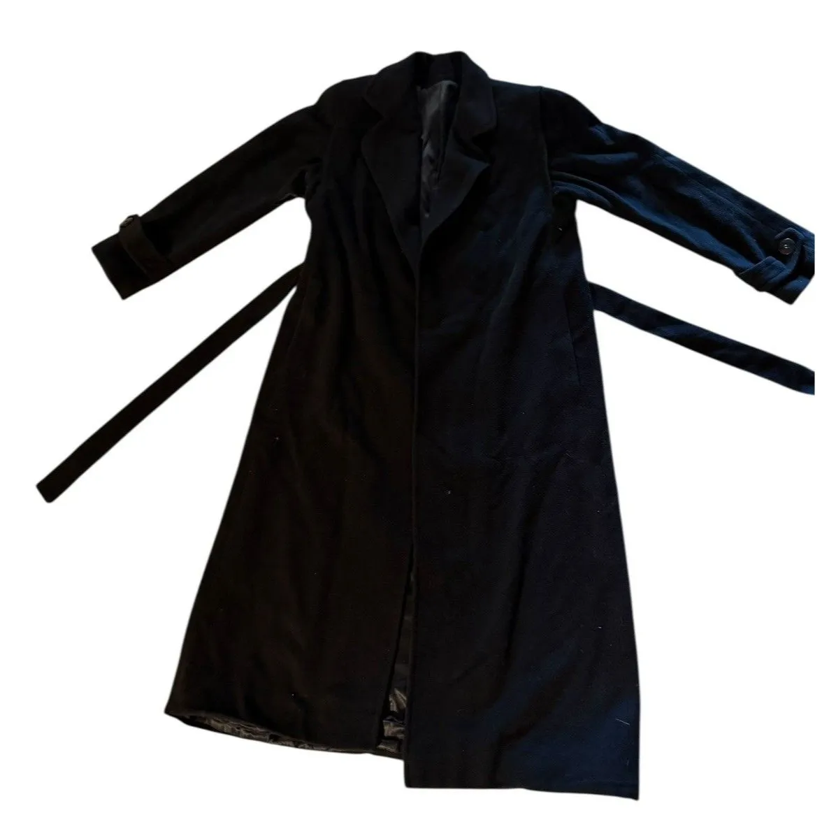Woman’s Vintage Ed Mitchell of Westport CT 100% Black Cashmere Coat Made in USA Size M - Image 6