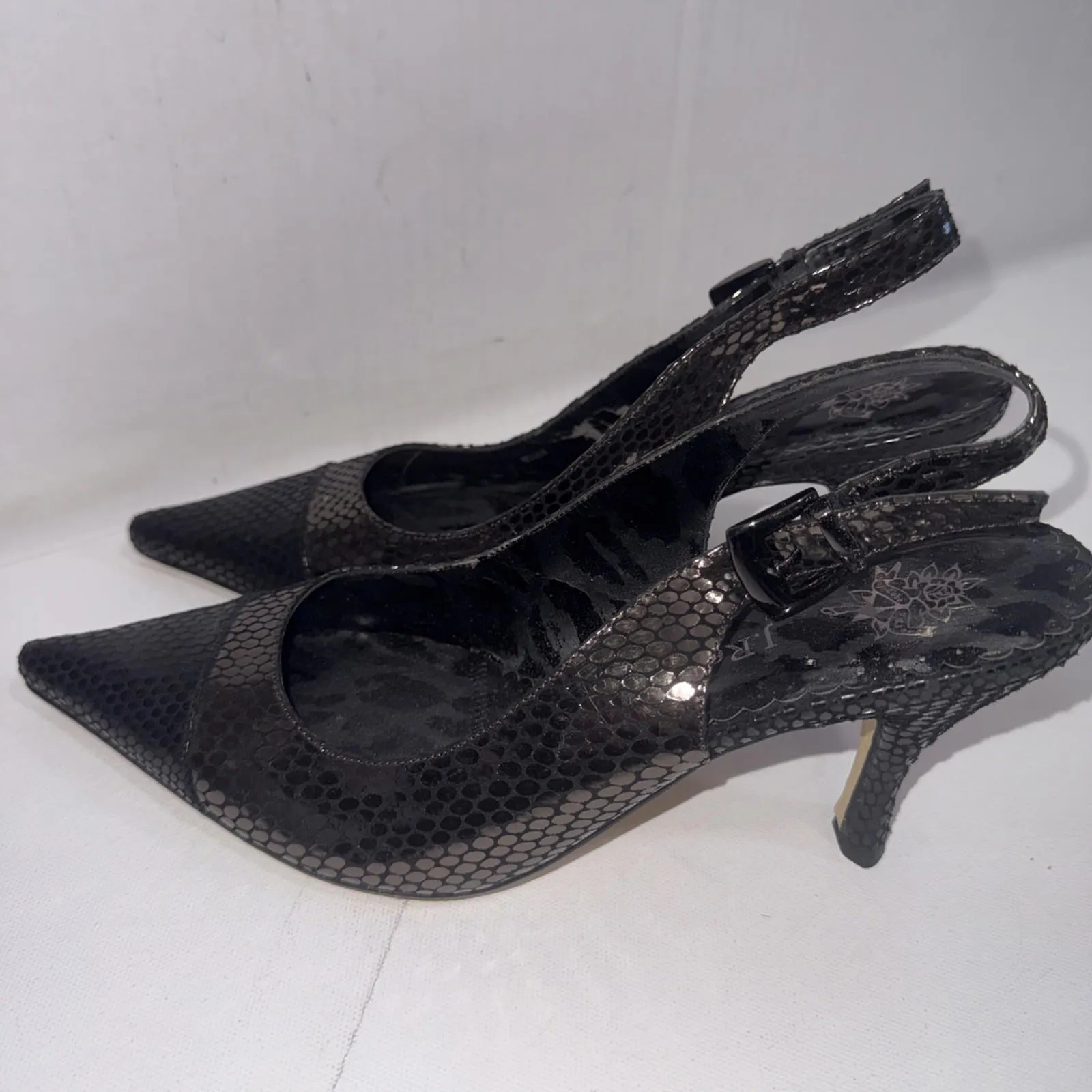 J. RENEE Casual Dress Black Point Heels Slingback Classy Timeless Shoes Size 8.5 - Image 3