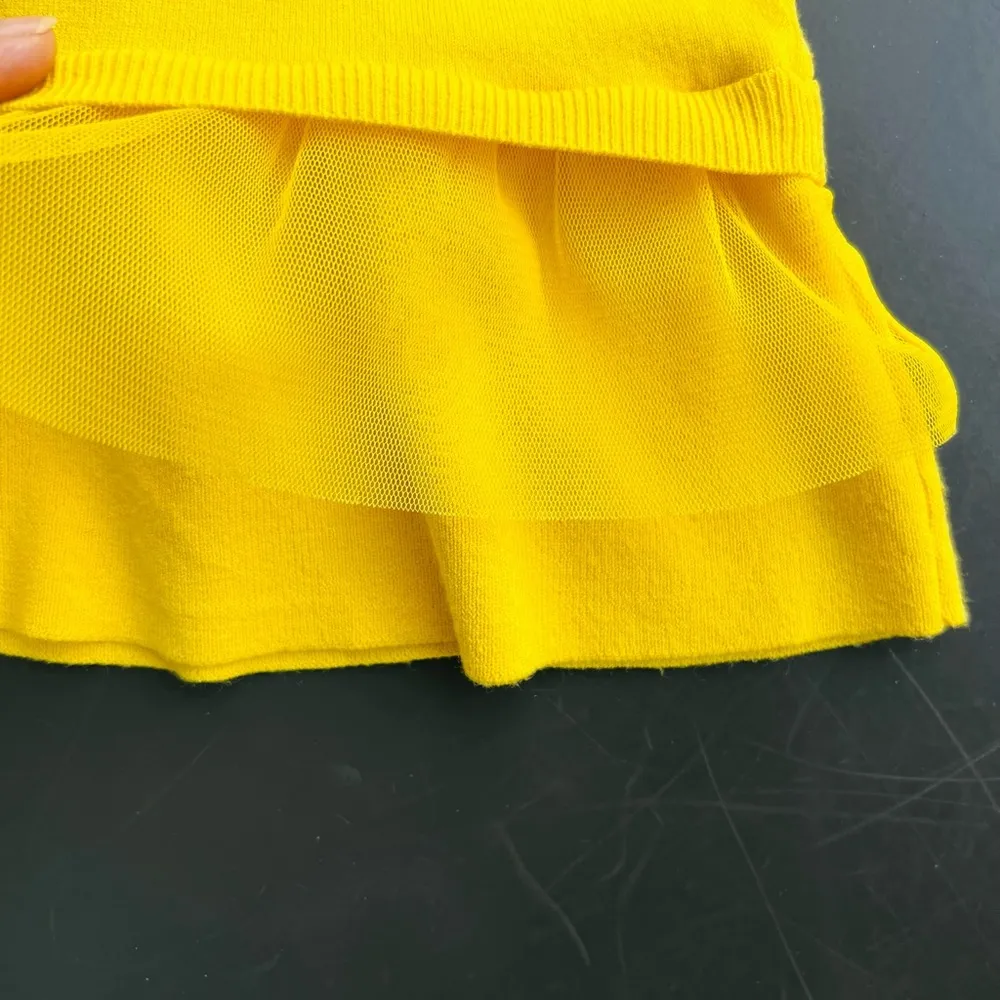 Liu Jo Knite Top With Ruffle Bottom Women's Yellow Sz S - Image 9