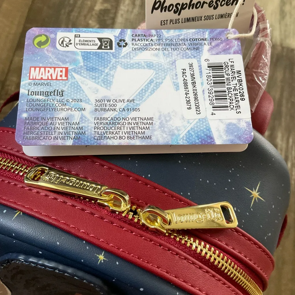 Loungefly Marvel Studios  Navy and Red Superhero Backpack 9x10.5x4.5” NWT - Image 7