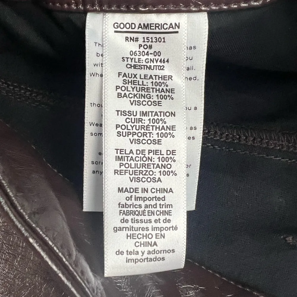 NWT - Good American Better Than Leather Faux Leather Pants - Size 2/26 - Image 8