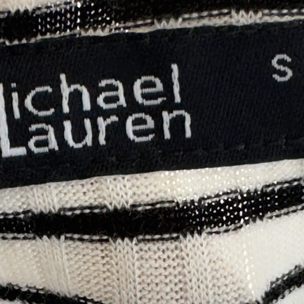 New Revolve Michael Lauren Women’s Eden Mini Ribbed Dress Striped Blk/Whi Small - Image 2