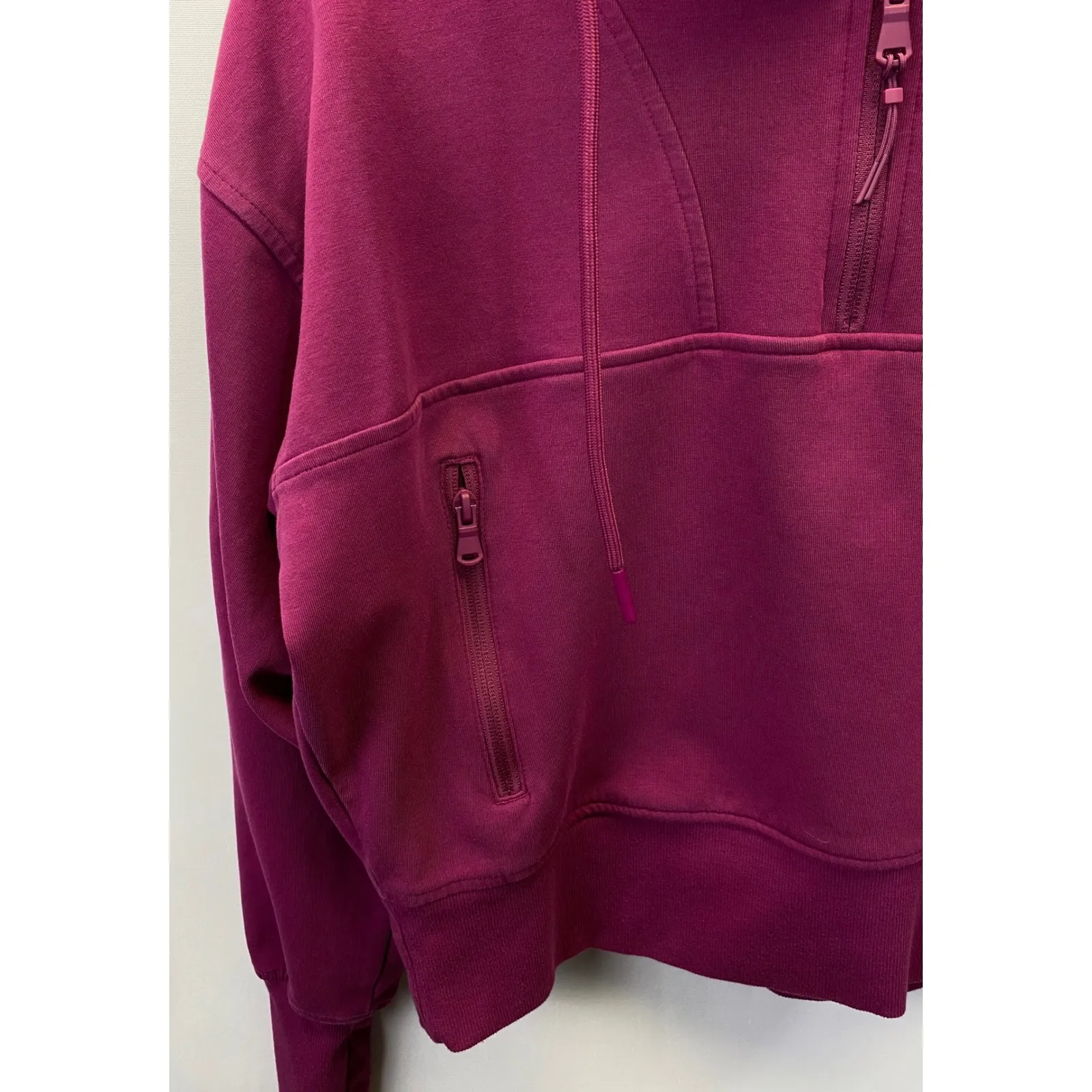 Old Navy Active M Berry Fleece Quarter Zip Athleisure Cozy Sporty Lounge - Image 3