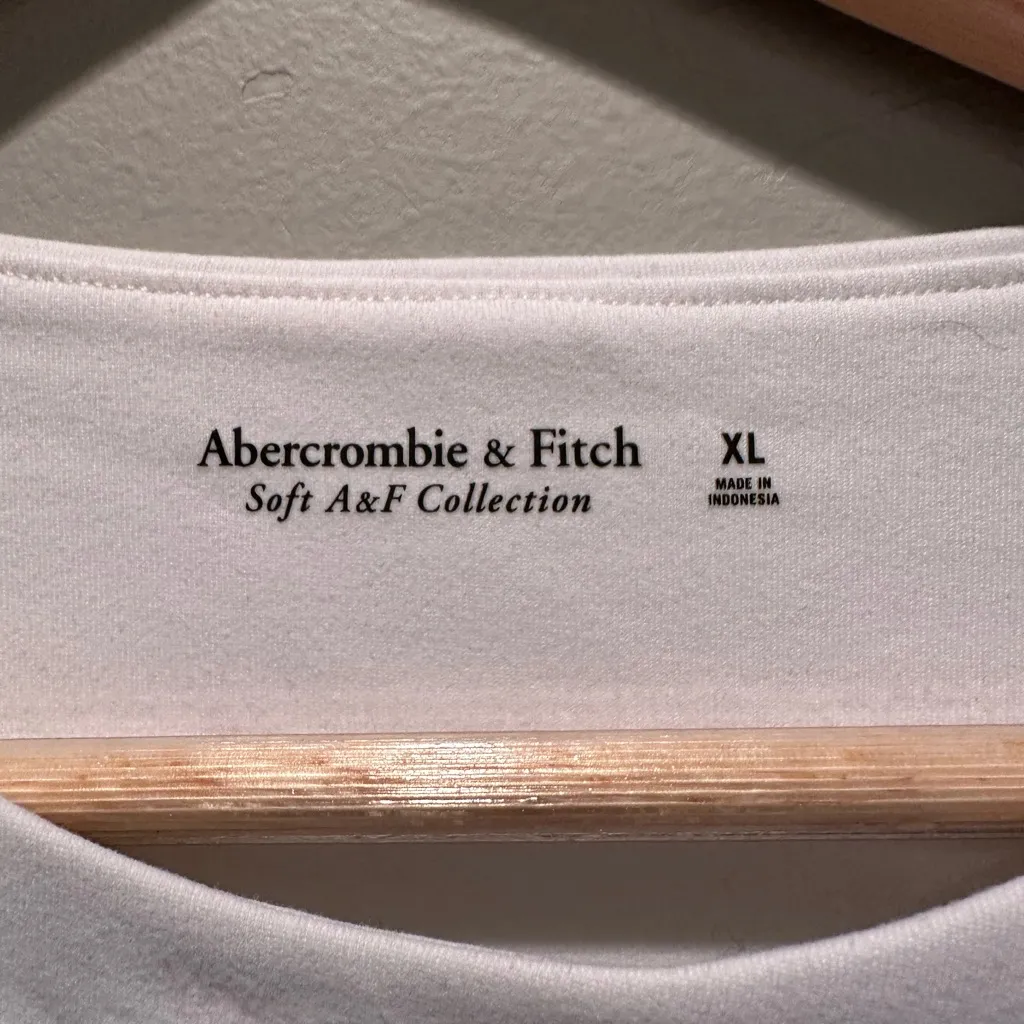 Abercrombie & Fitch White Long Sleeve Bodysuit‎ Soft A&F Collection Sz XL - Image 3