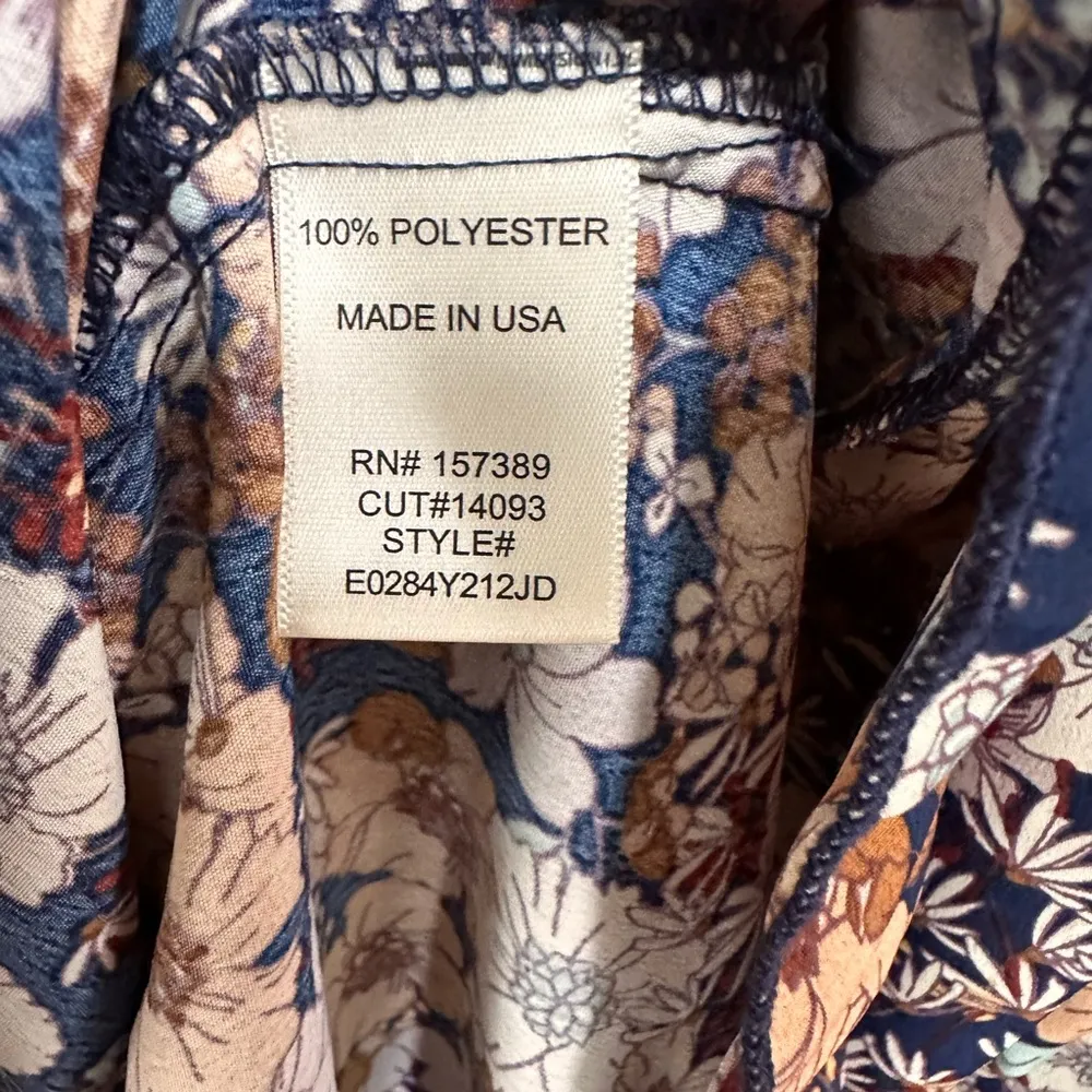 Altr'd State dark floral dress, wrap front, long full sleeves, zipper back, mini - Image 5