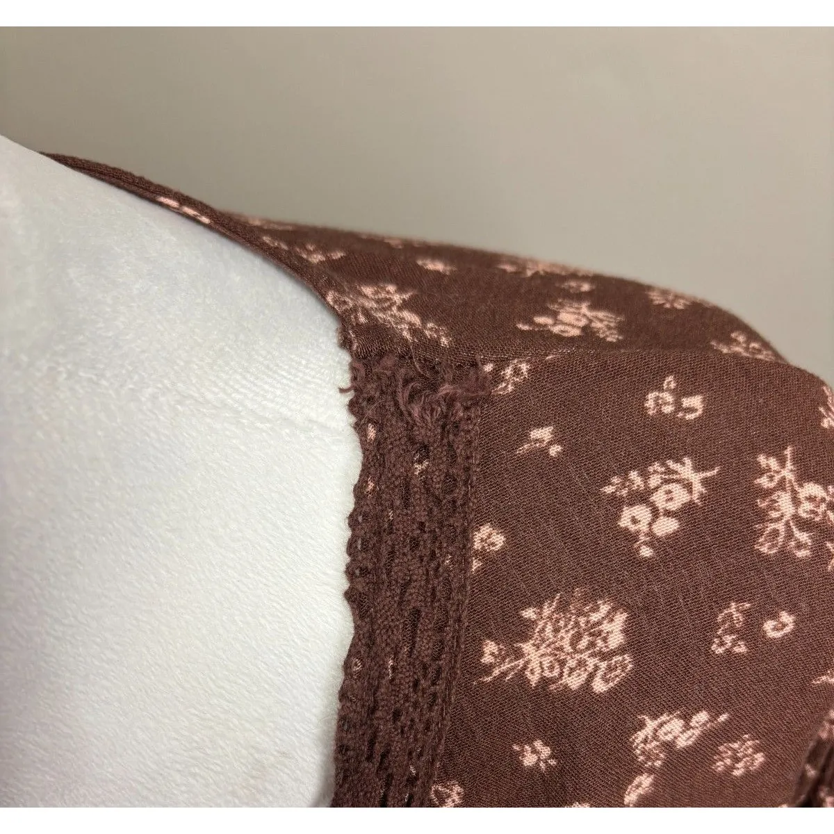 Maurices Floral Smocked Bottom Top Womens Plus Sz XXL Brown Boho Cottage Retro - Image 9