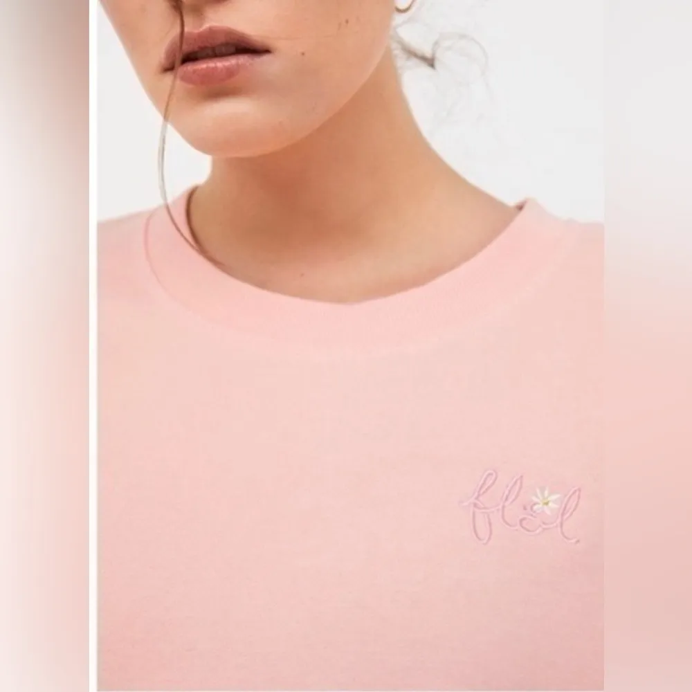 NWT FOR LOVE AND LEMONS Crewneck Fleeced Sweatshirt Pink Small - Image 50