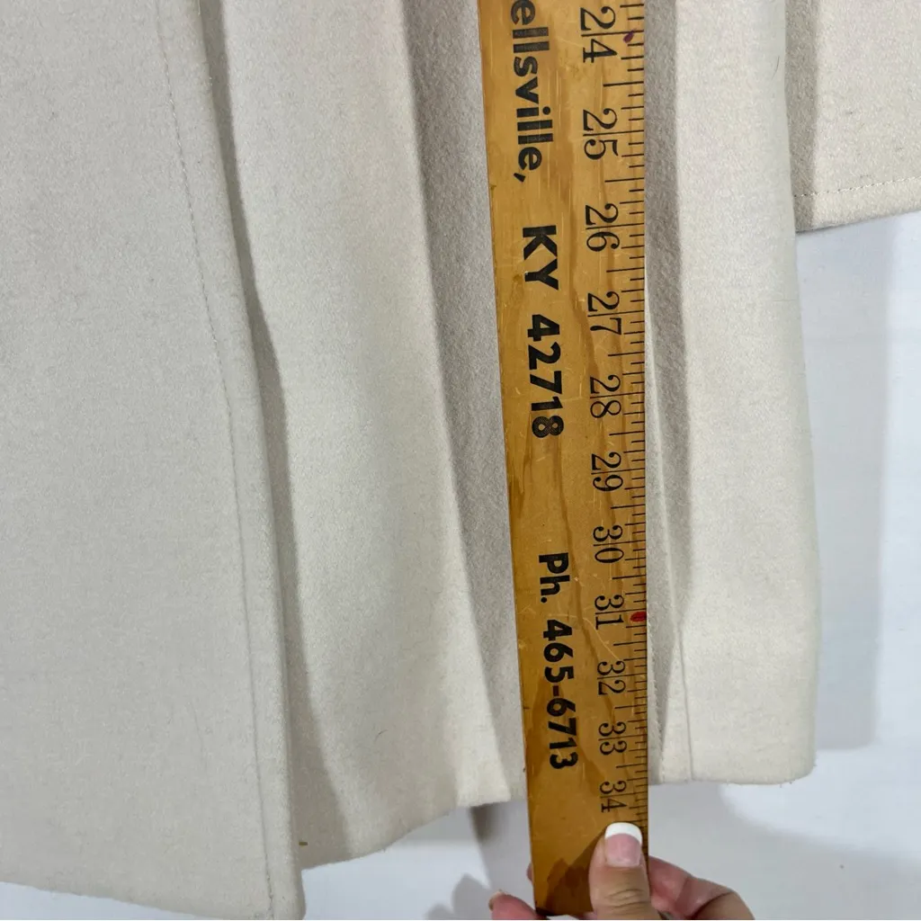 LINEA DONATELLA WOOL BLEND WALKER WOMEN COAT FULLY LINED SINGLE BREASTED IVORY M - Image 13