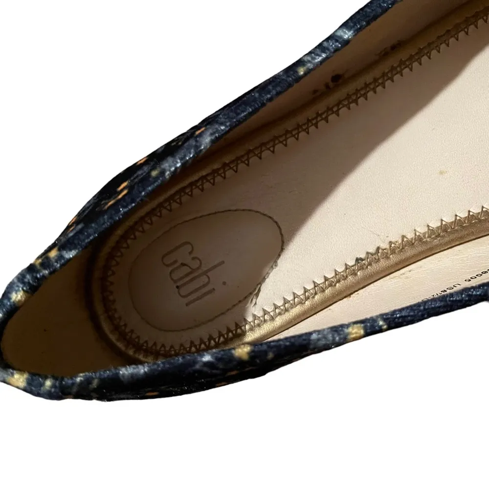 CAbi Women's Carnaby Floral Velvet Horsebit Blue and Yellow Loafers - Image 7