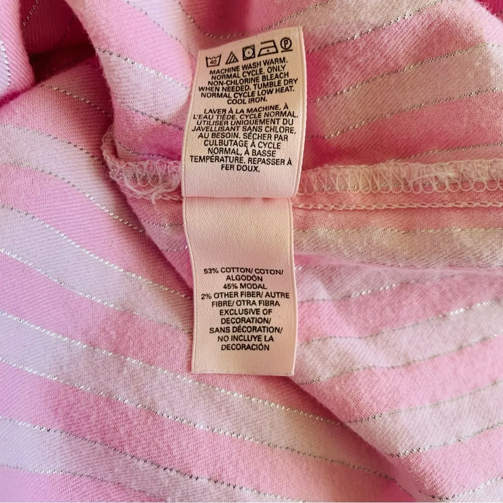 Victoria's Secret Women's Pink Striped Pajama Sleep Shirt Dress Nightgown | L - Image 9