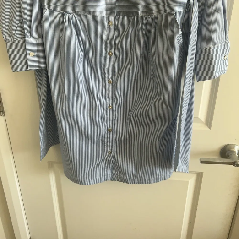 Chico Stripped Tie-Waist Shirt Dress Size 10/M - Image 5