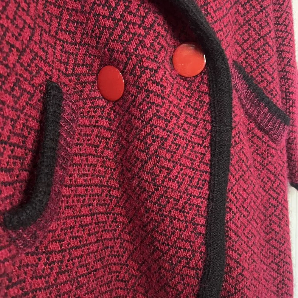 Mohair Wool Blend Oversized Coat Cardigan Long Cape Duster Pattern Sweater Small - Image 4