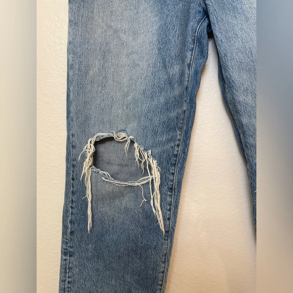 Madewell The Dadjean in Brockport Wash Ripped Edition Straight Leg Jeans Size 27 - Image 6