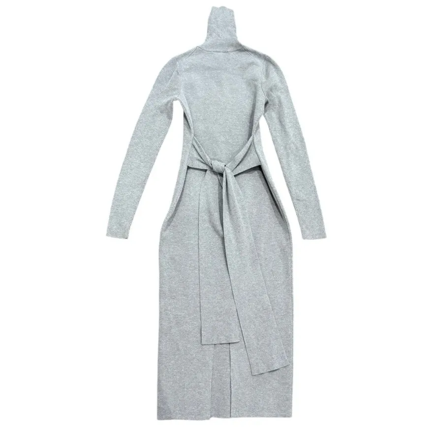 Toccin X RTR Knit Tie Front Dress in Gray, Size XS Gray - Image 8