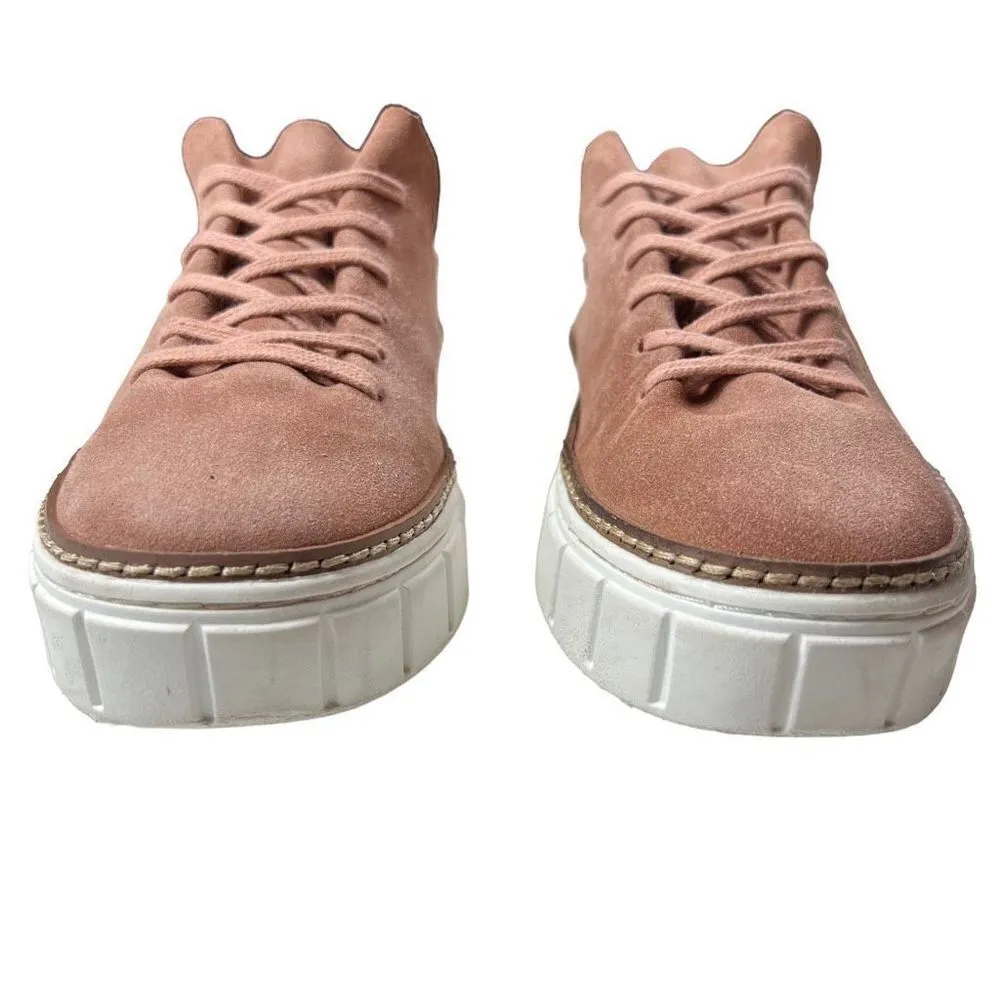 Women’s Vince Camuto Mauve Colored Leather Raiza Platform Sneakers - Image 5