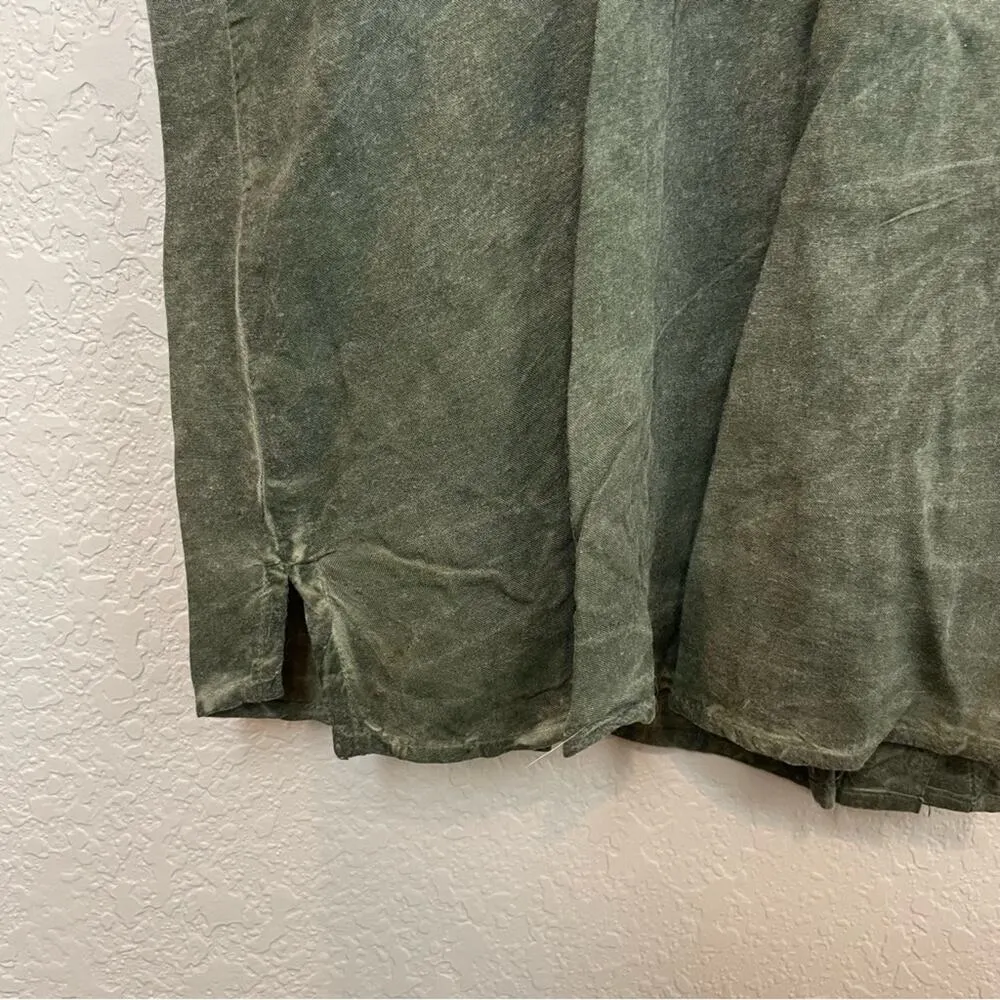 BNWT! JESSICA SIMPSON Green Sleeveless Button-Up Acid Wash Dress Size L - Image 9