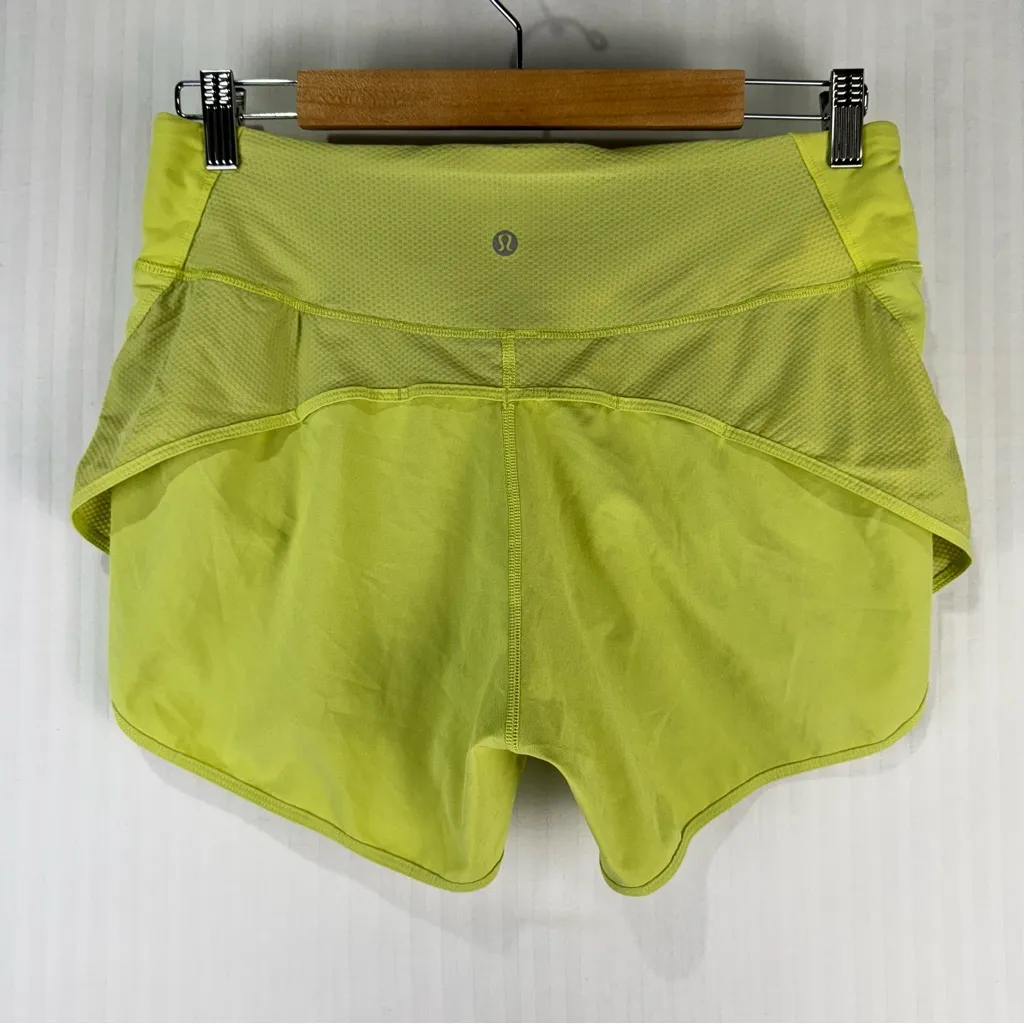 Lululemon Run Off Route High Rise Short 4” Lemon Vibe Women's Size 8 Mesh Swift - Image 4