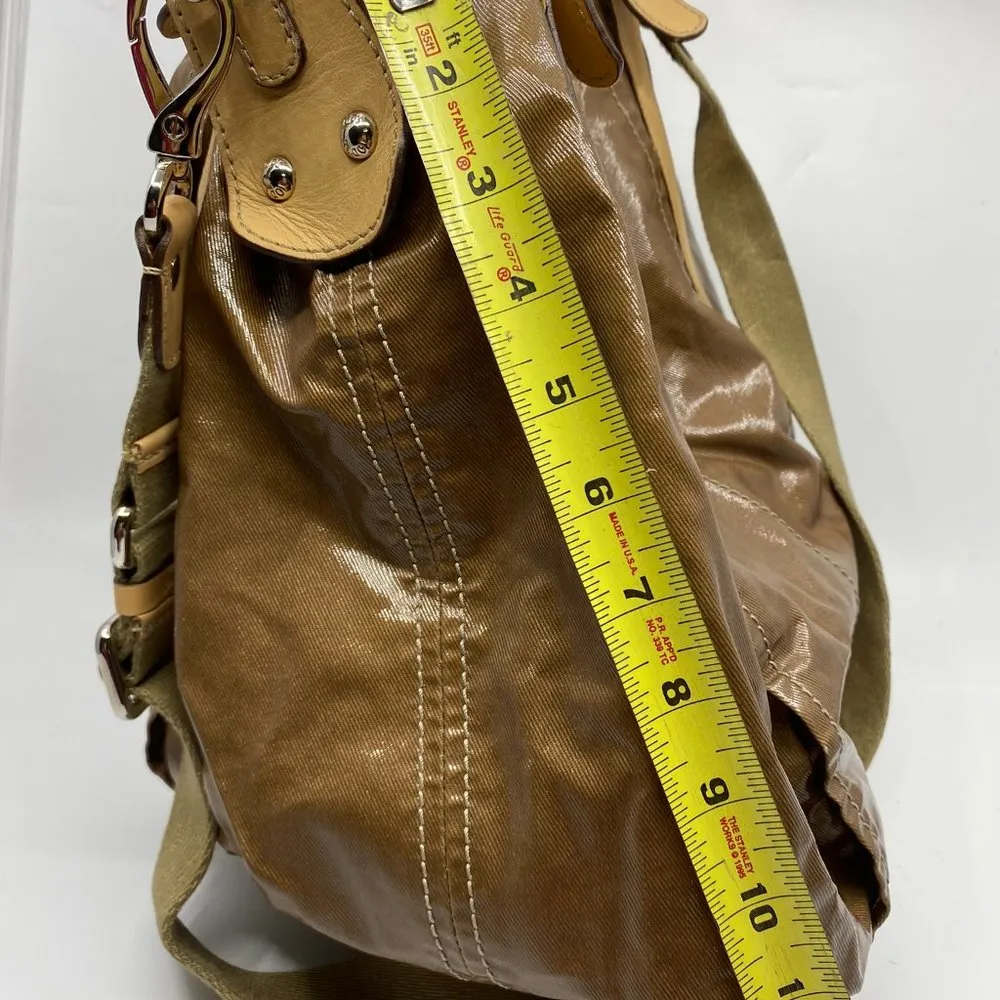 TOD’S Large Laminated Fabric Tote Bag W/ Strap - Image 4