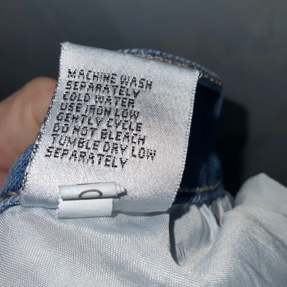 Bamboo Mini Blue Denim Distressed Fringe Hem Jean Skirt Jr’s Size 11 - Image 13