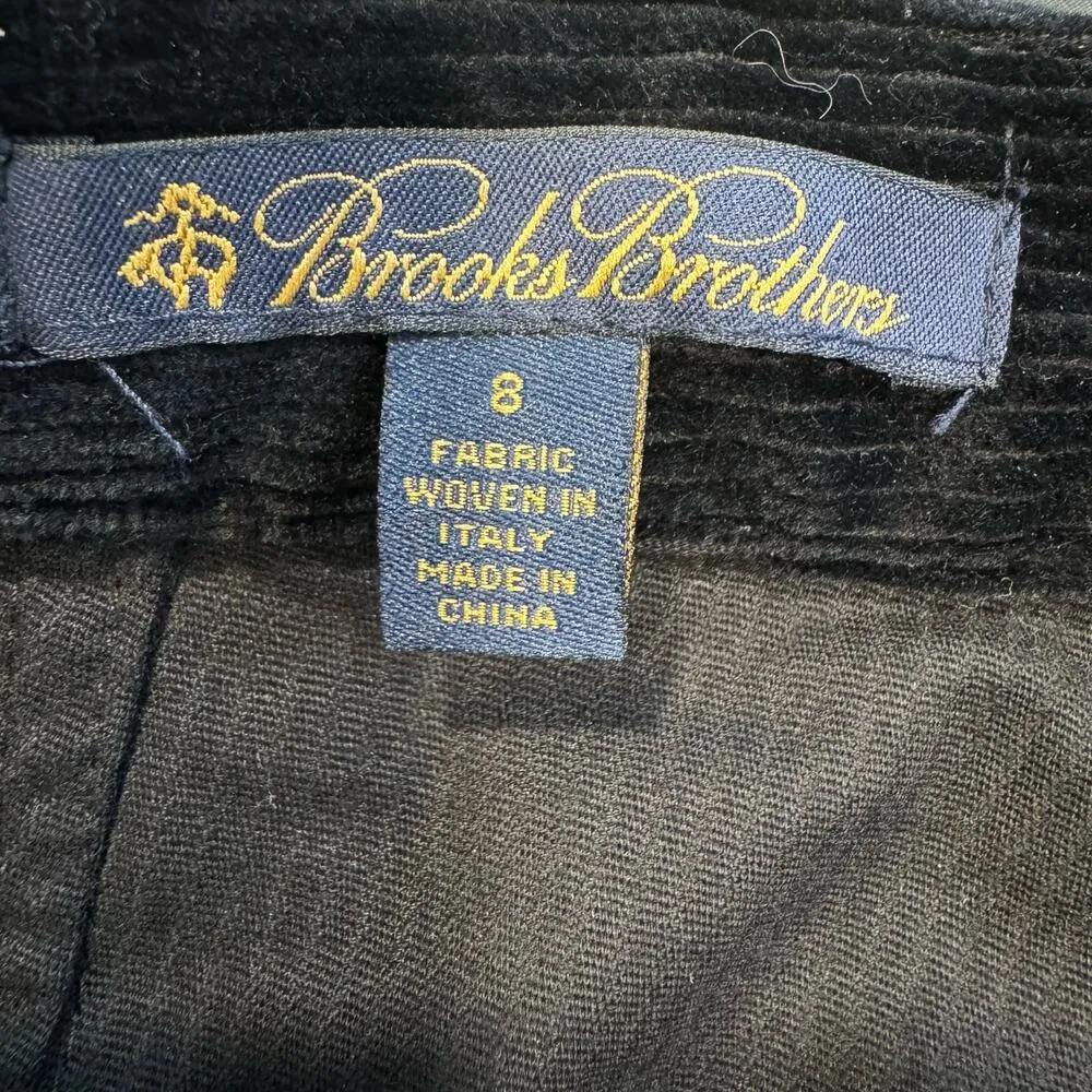 Brooks Brothers Woven in Italy Black Corduroy Preppy Straight Pants 8 - Image 6