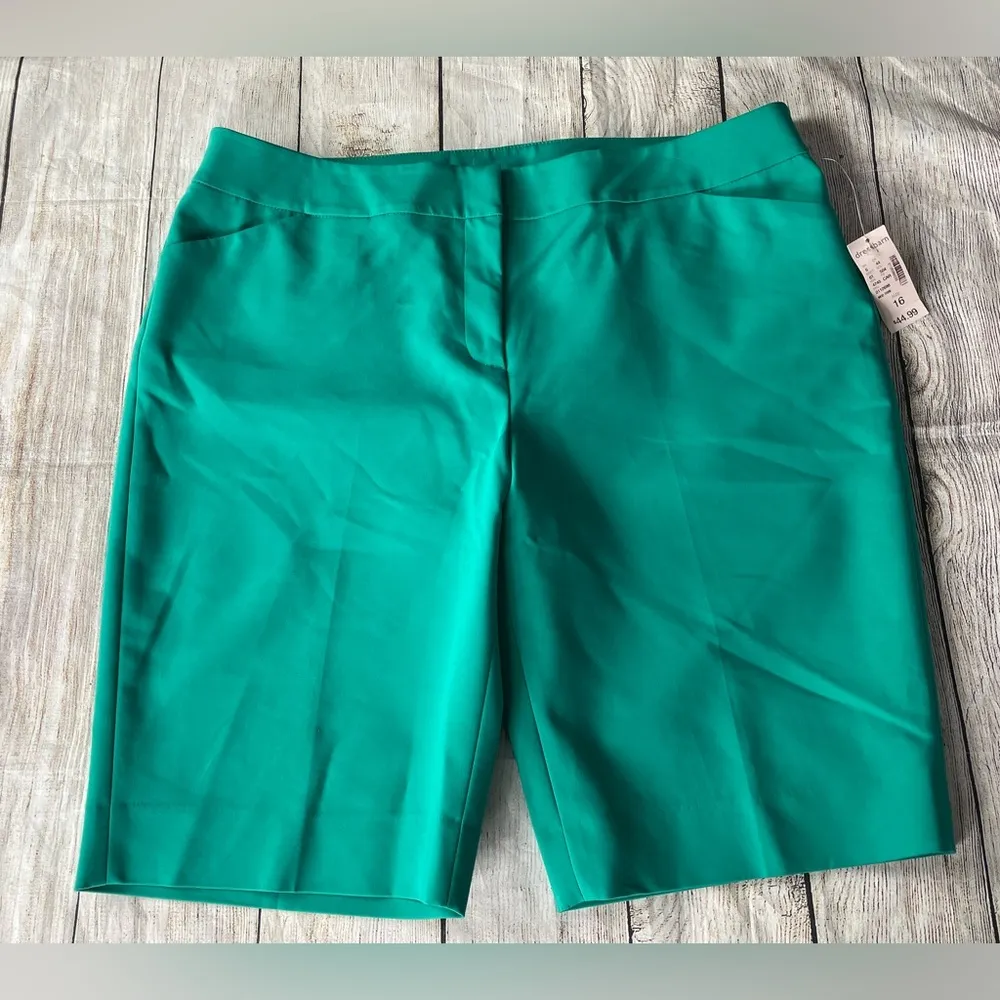 Dressbarn Jones Studio Women Shorts Green Casual Size 16 NWT - Image 5