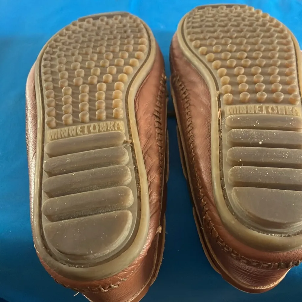 MinneTonka Brown Leather Moccasins 6 - Image 3