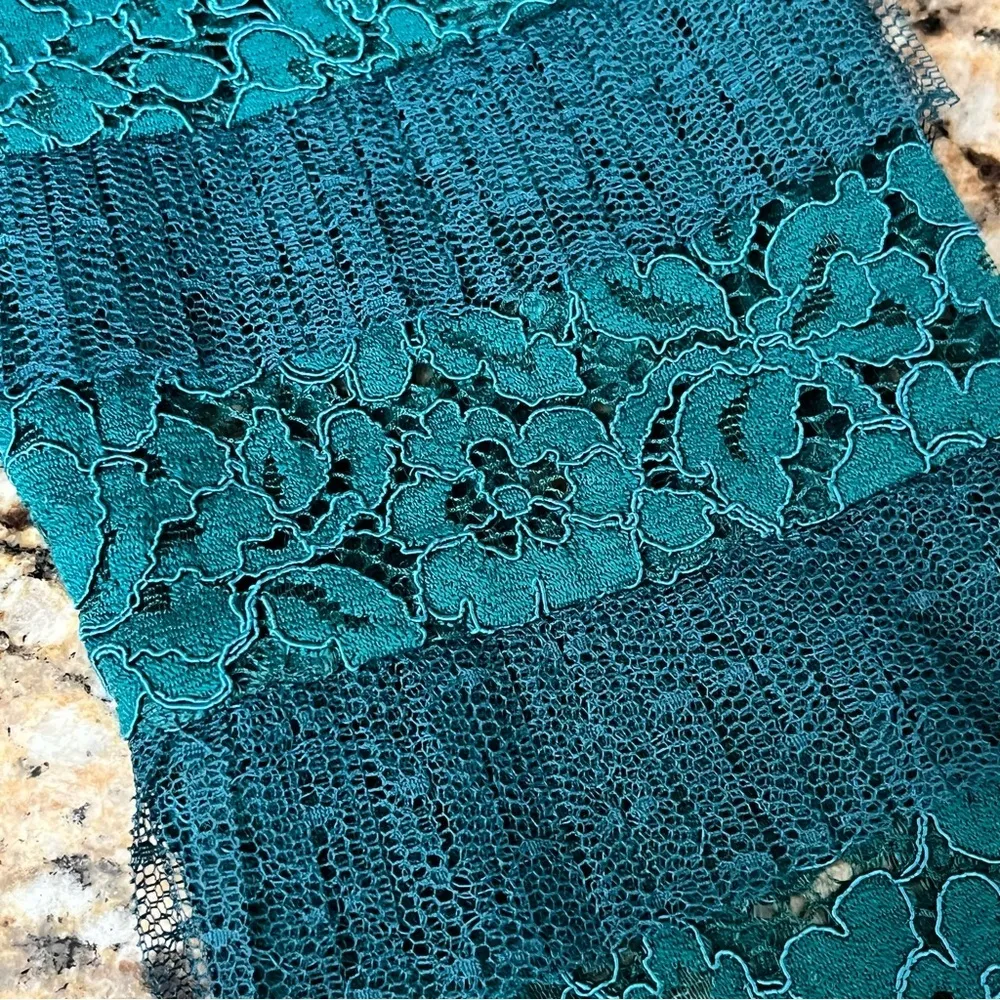 J Crew AU229 Green Lace Blouse Ruffle Lined Crochet Coquette Cottegecore Boho M - Image 7