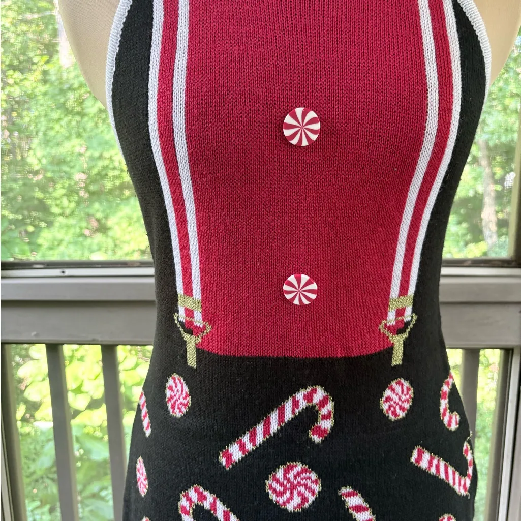Christmas Sweater Red and Black Mini Dress - Image 4