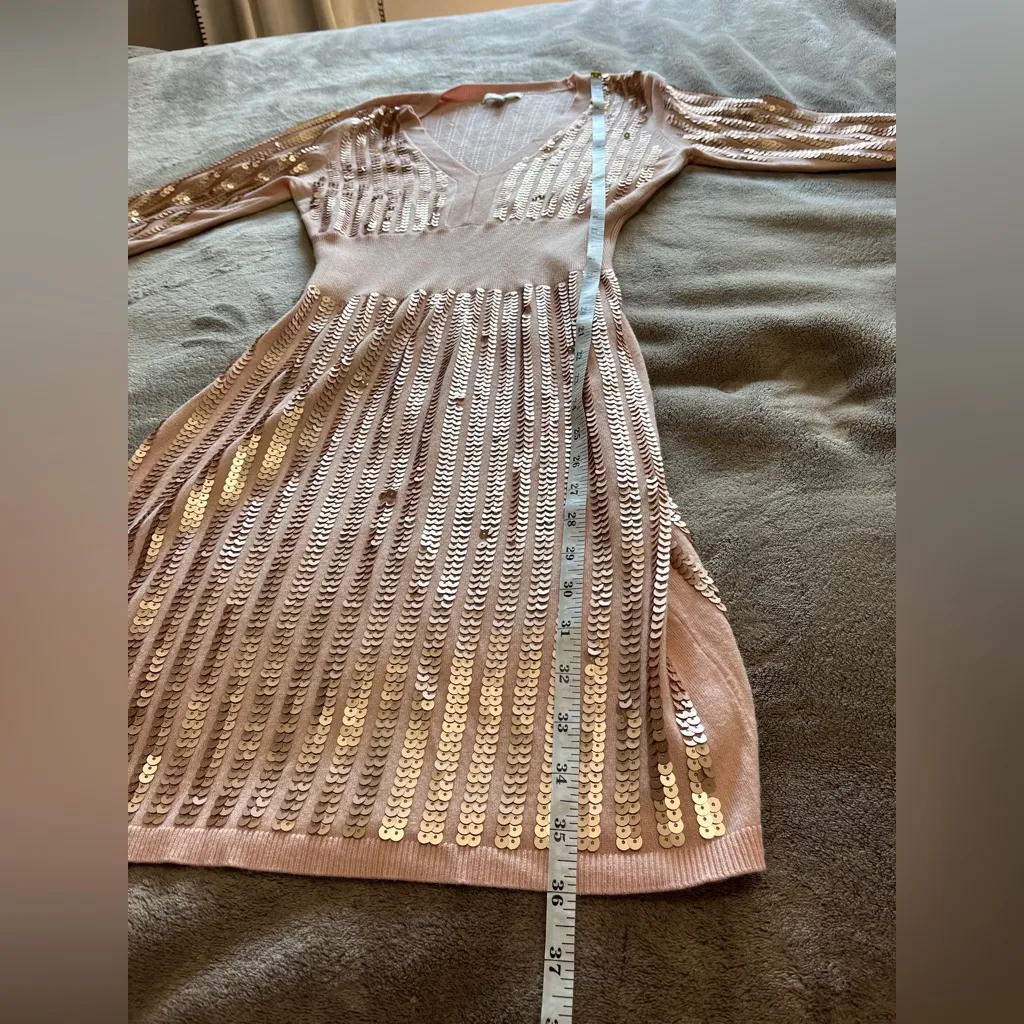NEW YORK & COMPANY Eva Mendez Pink Sequins Sweater Midi Dress Women’s Sz S EUC - Image 7