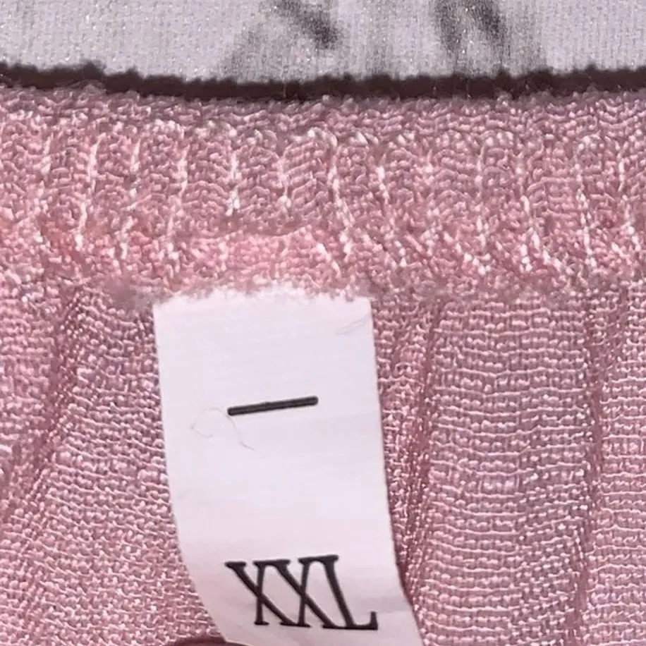 Pink Short Sleeve Scoop Neck Tie Front Blouse Size XXL - Image 3