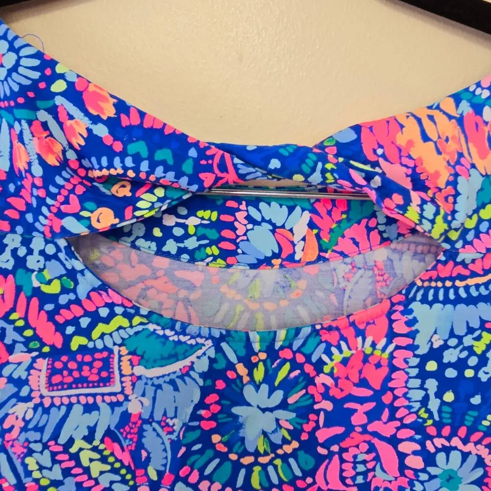 Lilly Pulitzer Bay Dress in Multi No Prob Llama Blue Pink Print Women's Size XS - Image 8