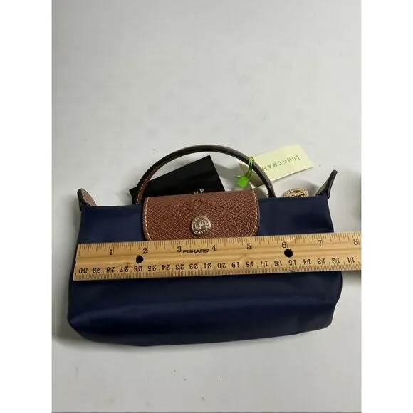 Longchamp Mini Crossbody Bag Top Handle Navy Blue - Image 7