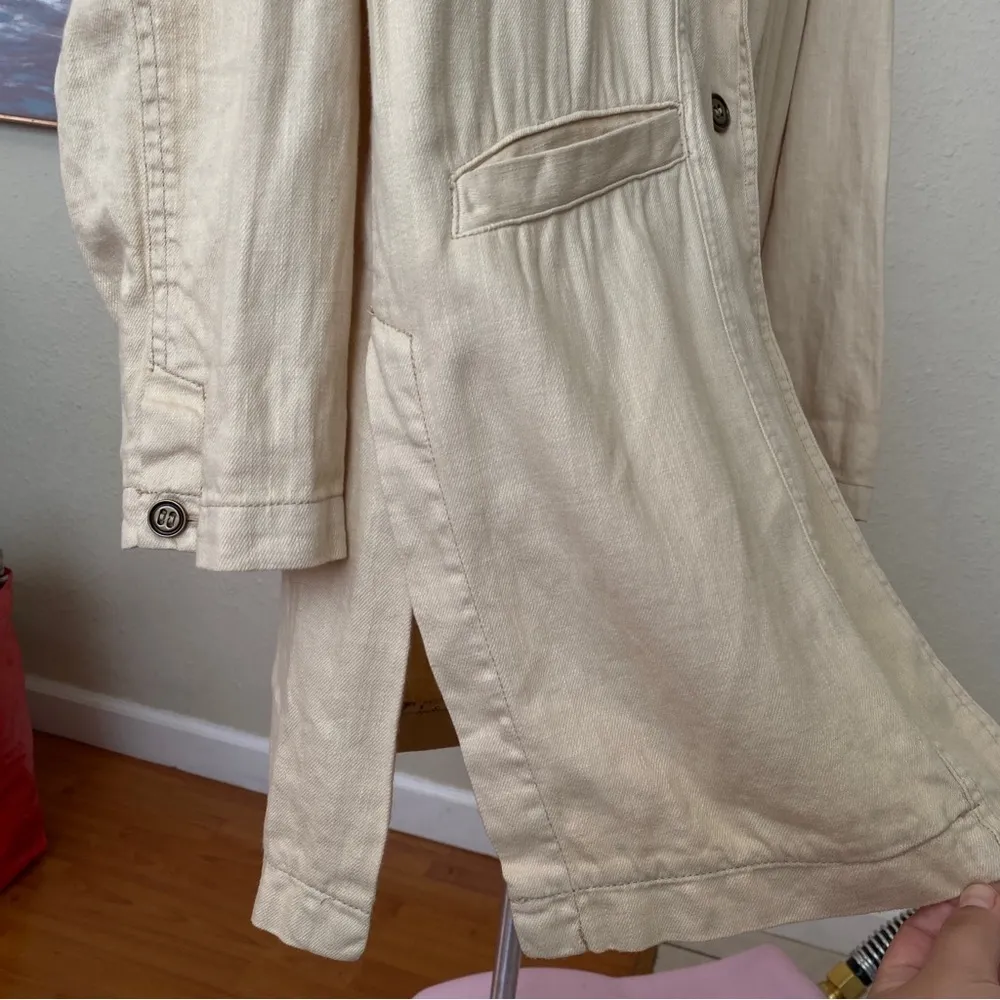 Pilcro Anthropologie Cotton Linen blend Relaxed Summer Blazer Jacket oversized L - Image 14