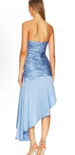 NEW NWT Cinq A Sept Eliza Strapless Asymmetrical Midi Dress In Deja Blue - Image 2