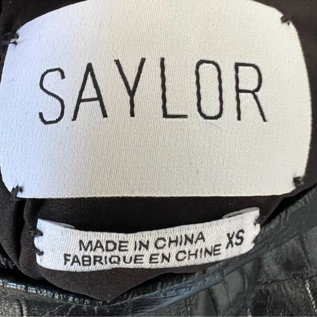 NWT SAYLOR Nixie Skirt Set in Black Croc - Image 10