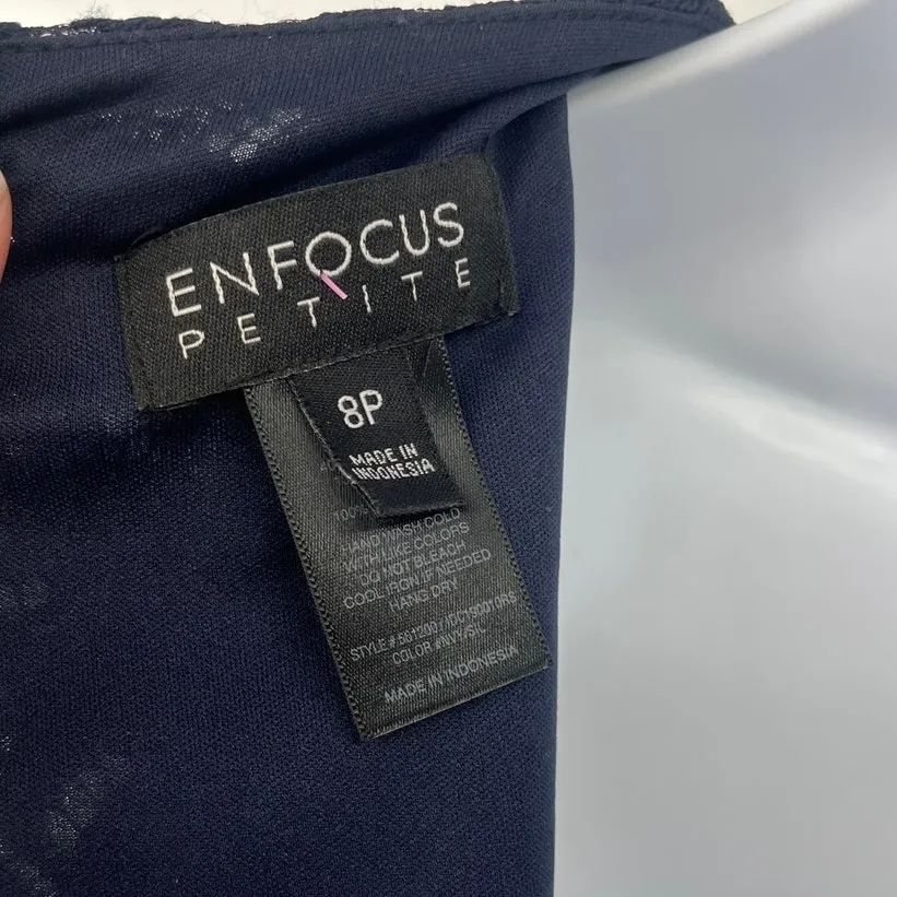 Enfocus Studio Lace Maxi Dress 8P Navy Romantic Coquette Wedding, Elegant Sheath - Image 9