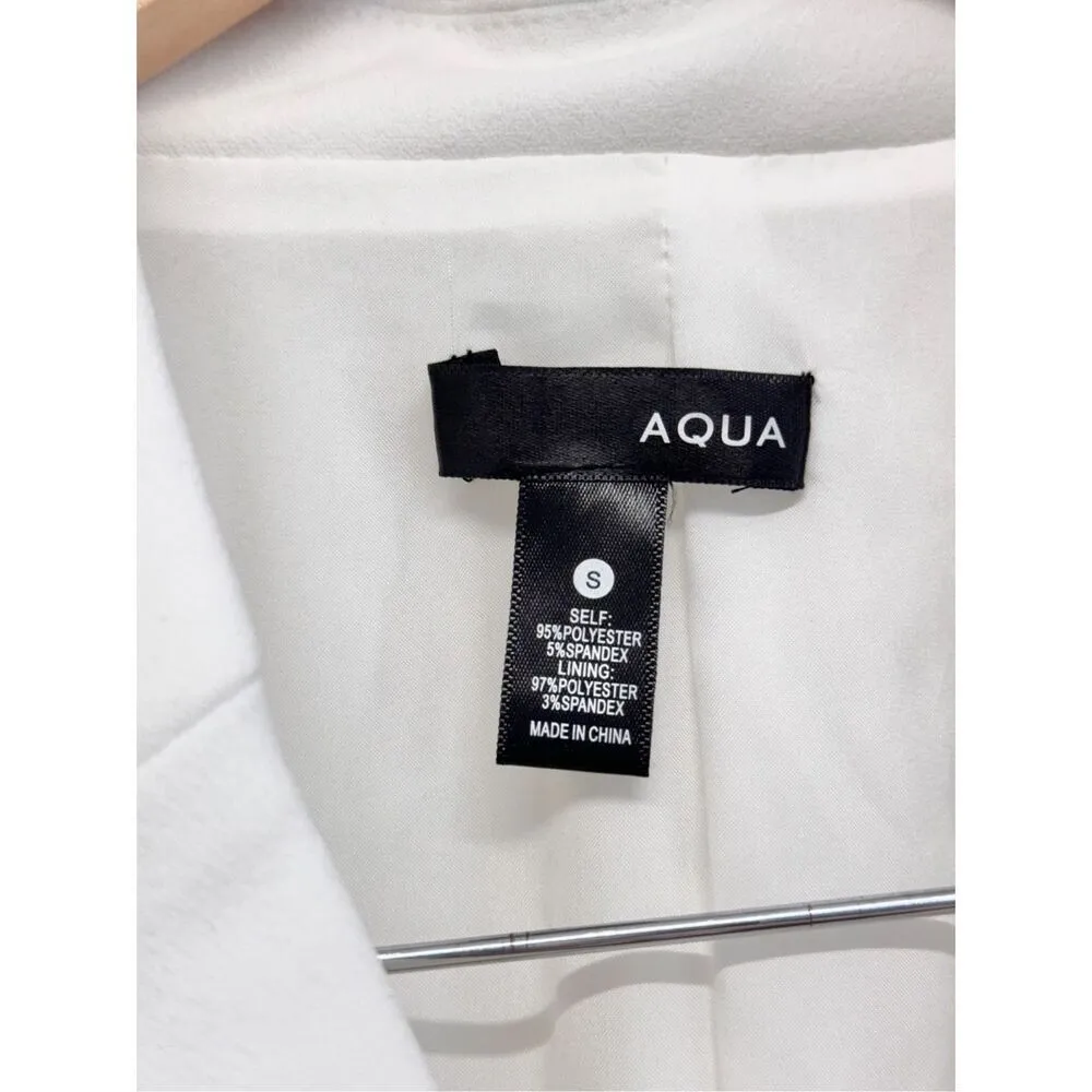 AQUA  Blazer Jacket Size Small Womens Ivory Crepe Cropped Suit NWT - Image 10