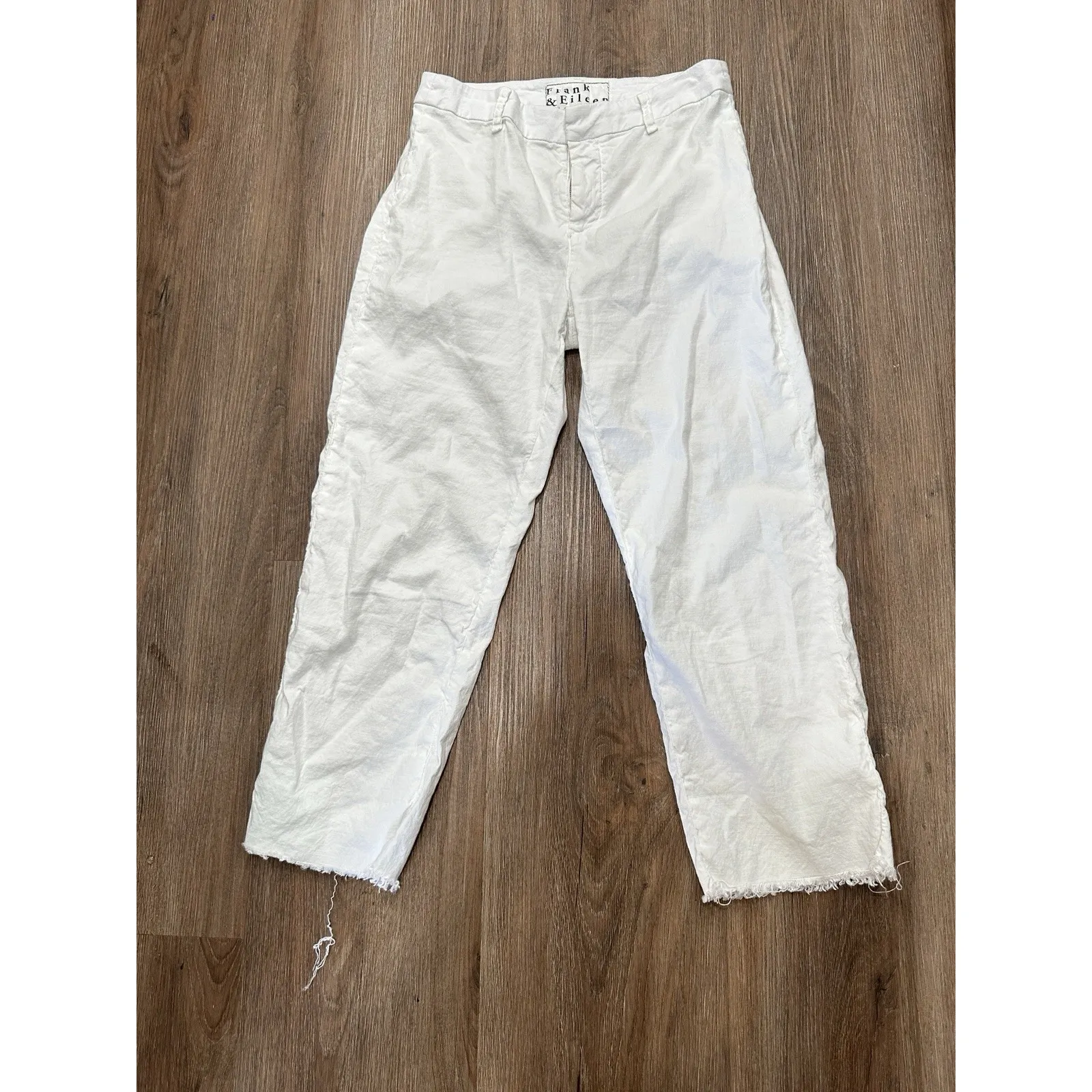 Frank &‎ Eileen Women's Kinsale Italian Performance Flax Pants in White Size 6 - Image 2