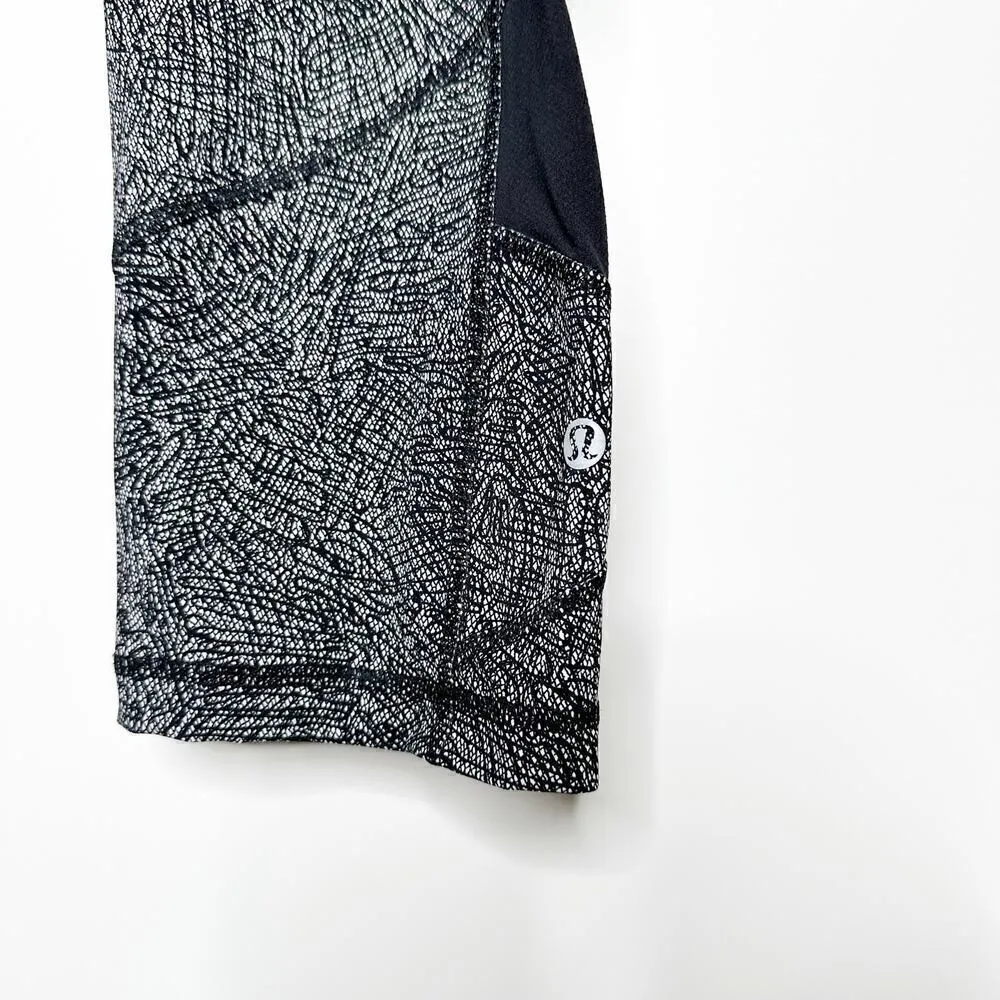 Lululemon Pace Rival Crop Leggings Women's Black White Size 12 - Image 5
