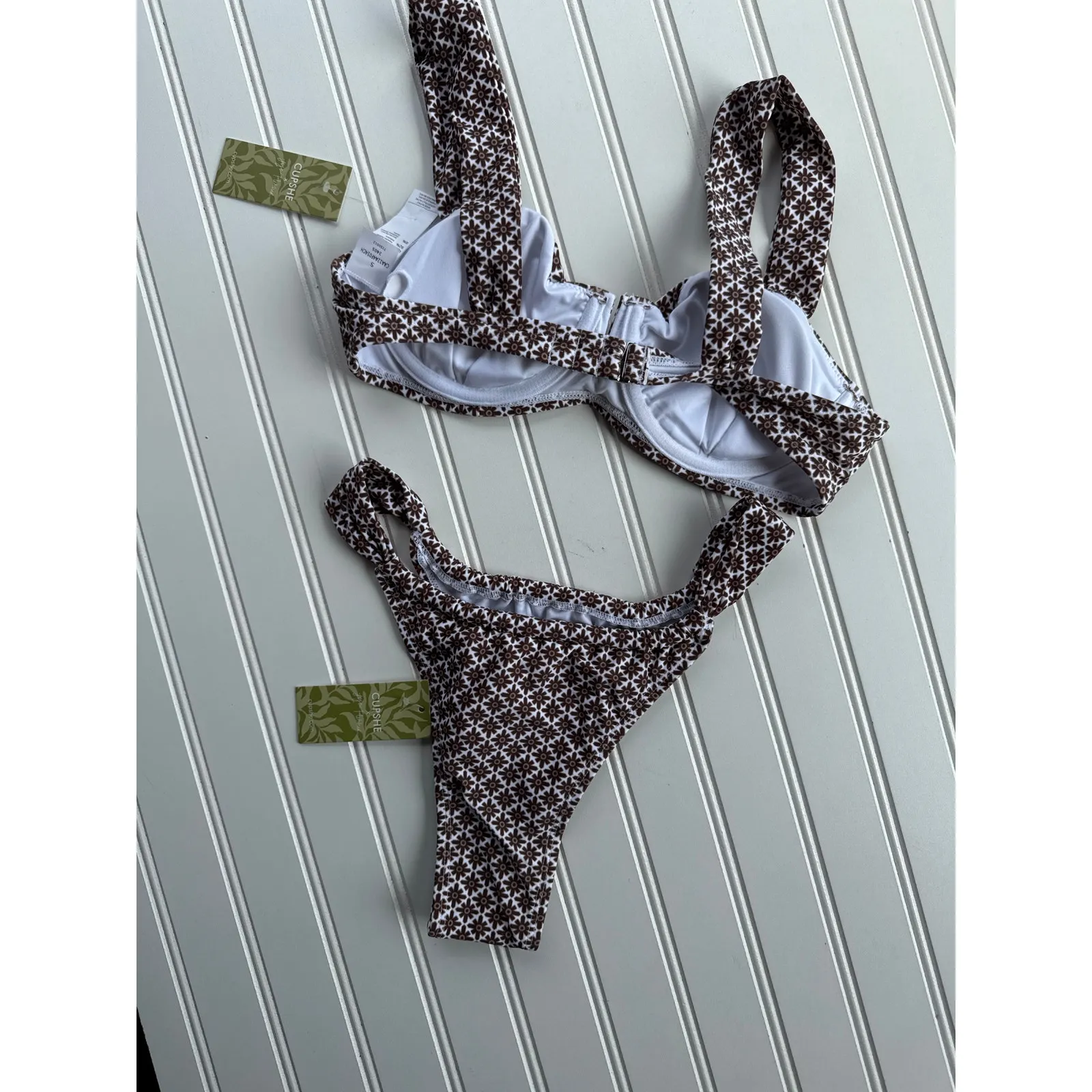 NWT Cupshe x JoJo Jackie Scoop Back One-Piece & Jagger Underwire Bikini Bundle S - Image 11