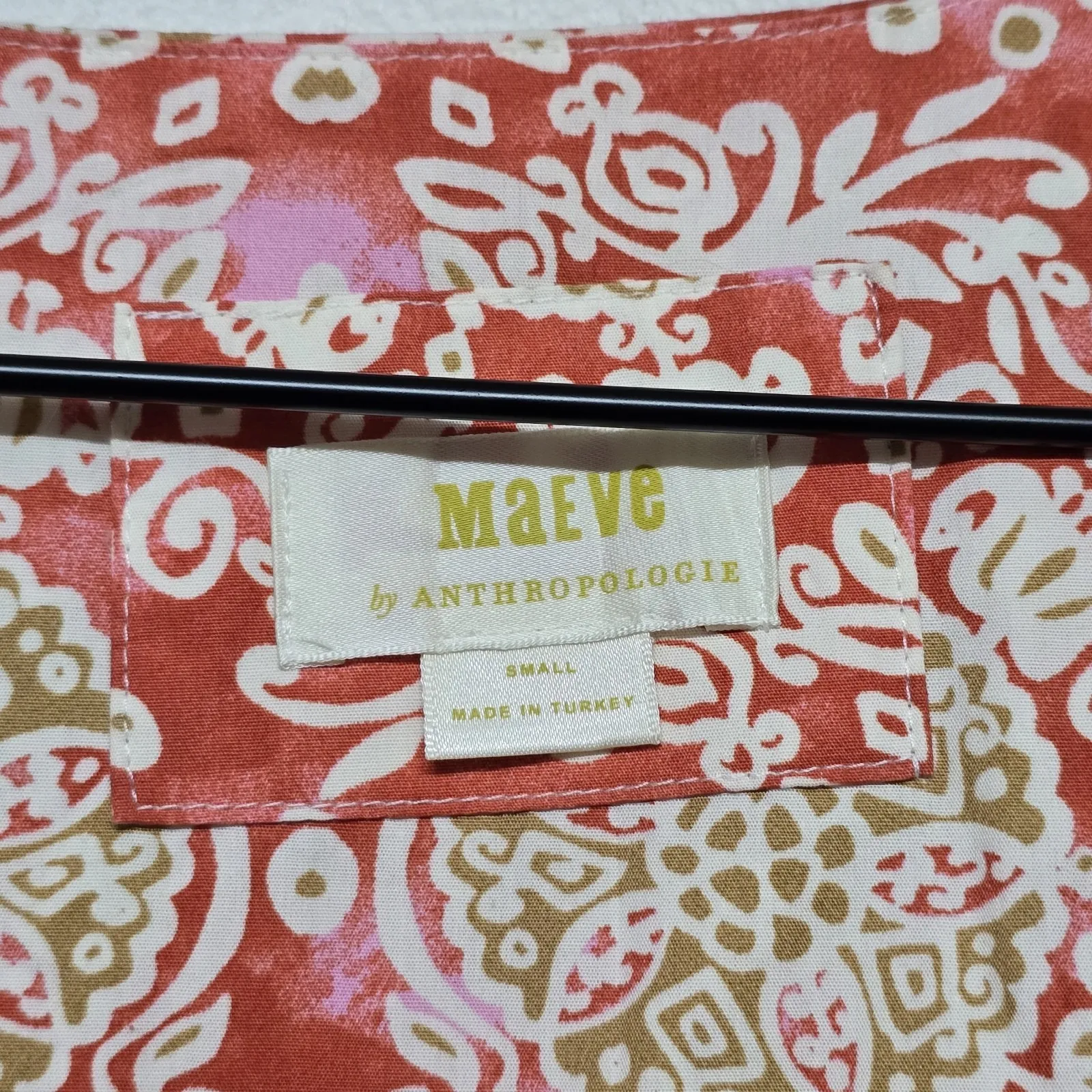 Anthropologie Maeve Printed Flutter-Sleeve Babydoll Midi Dress Size S‎ Boho - Image 5