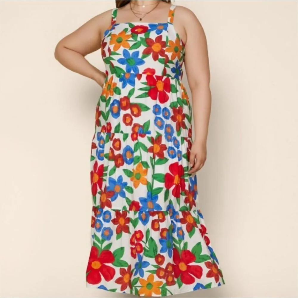 Skies Are Blue Curvy Plus Size Smocked Isabel Sleeveless Floral Maxi Dress 1X - Image 4