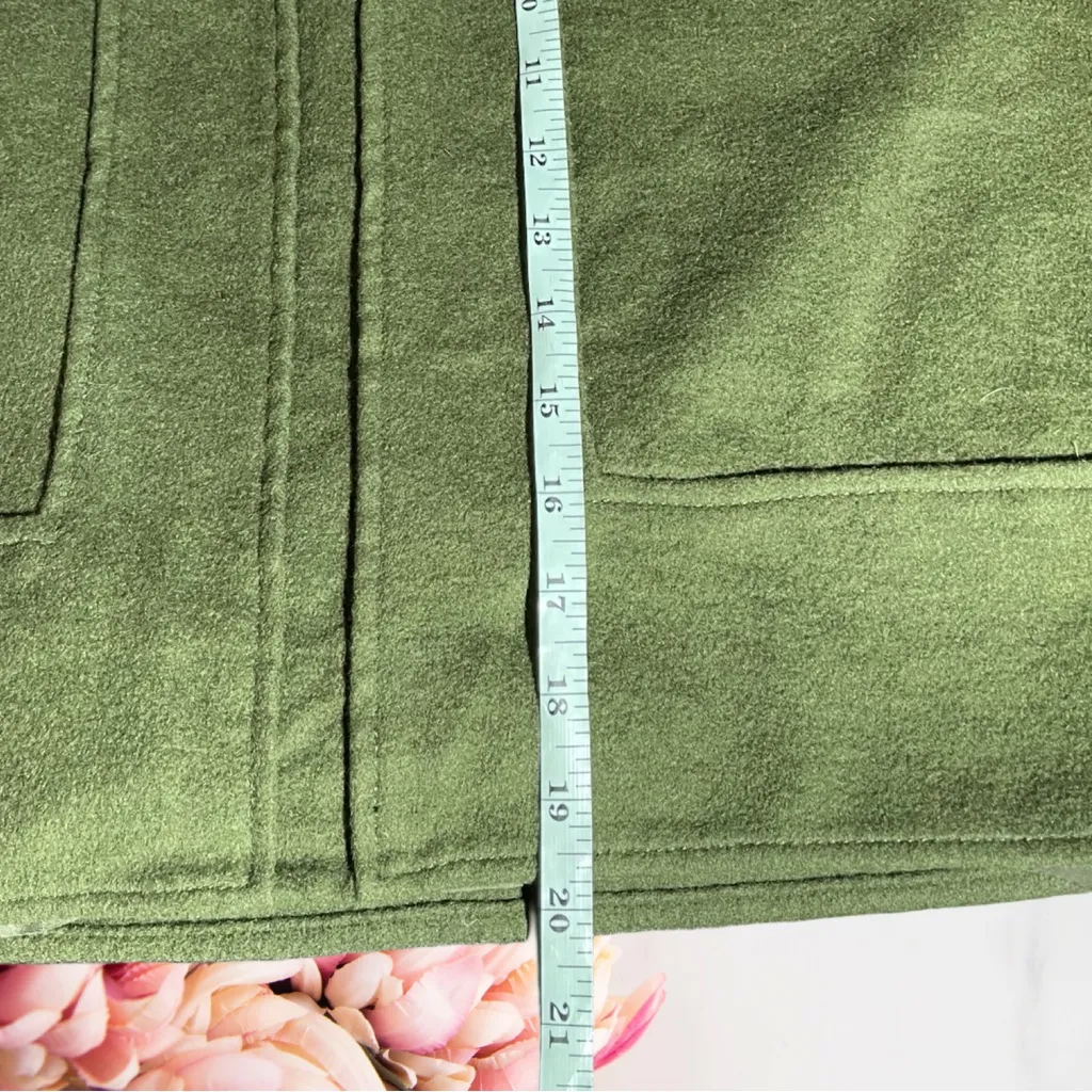 Ann Taylor Mini Skirt Size 4 Green Wool Rabbit Hair Blend Mod 60s Retro Lined - Image 3