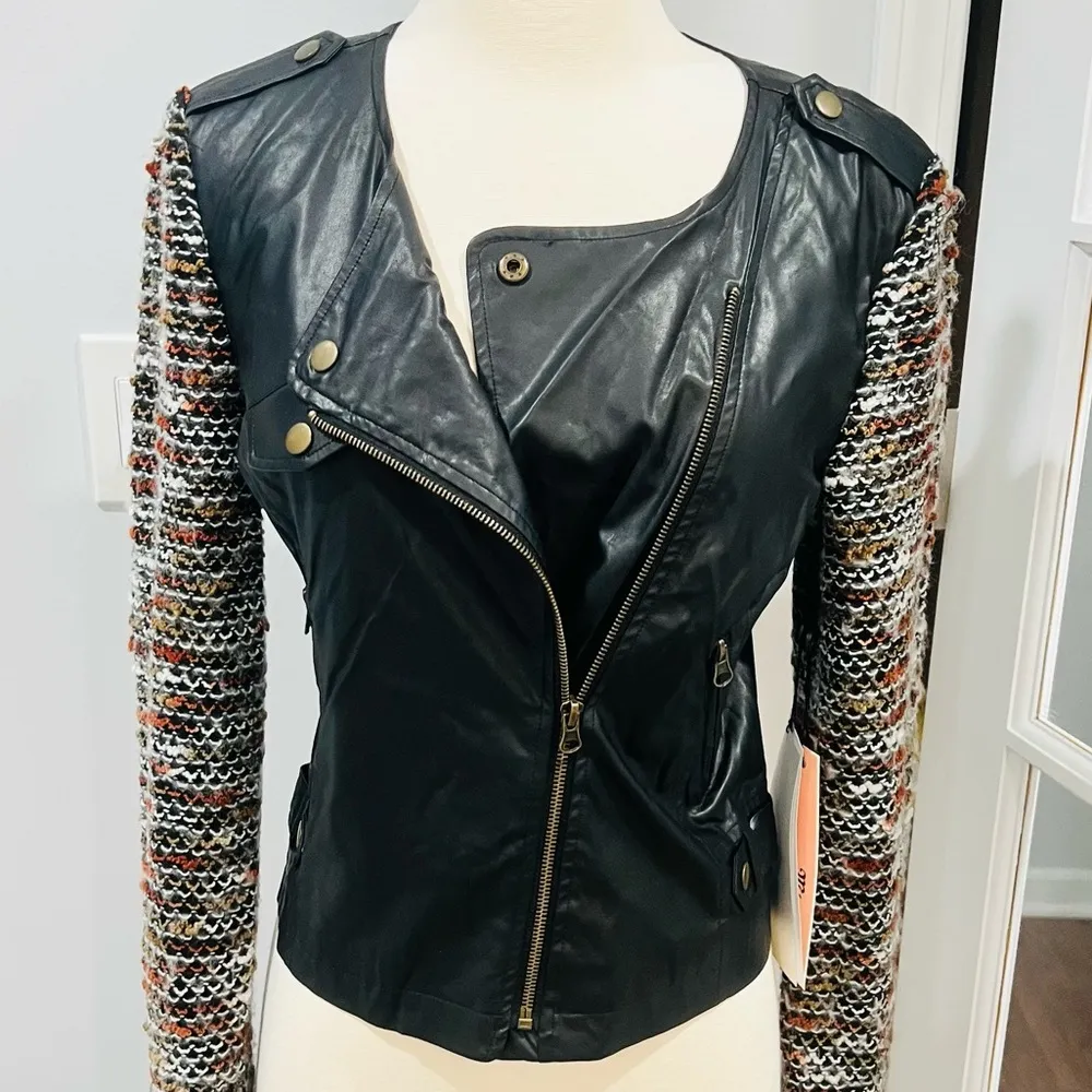 MISS ME FAUX LEATHER BLACK JACKET - Image 3