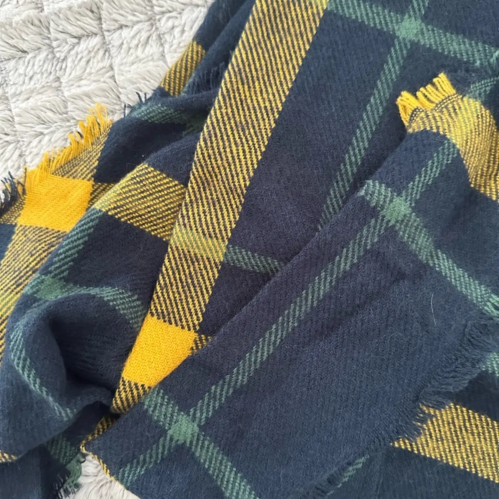 Fall Plaid Scarf Blue - Image 2