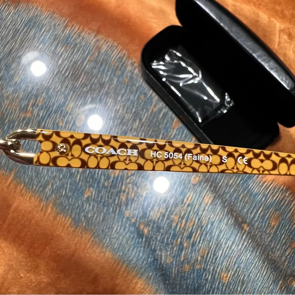 Coach Glasses Frames Satin Brown Dark Tortoise Gold Logo With Case New - Image 13