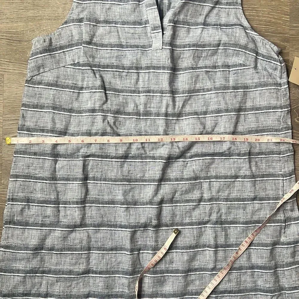 NEW Habitat - Linen Black Striped Dress - Image 13